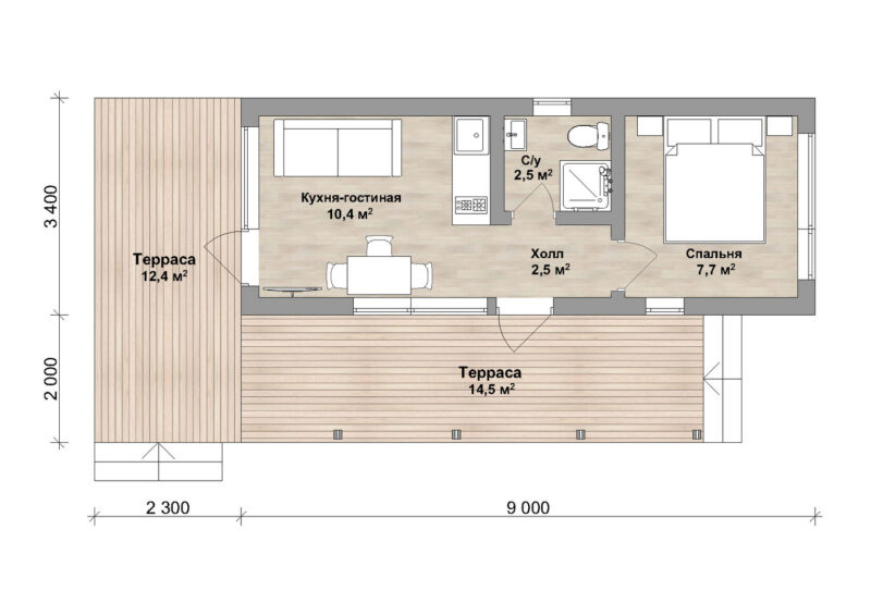 Модульный дом Куб 50