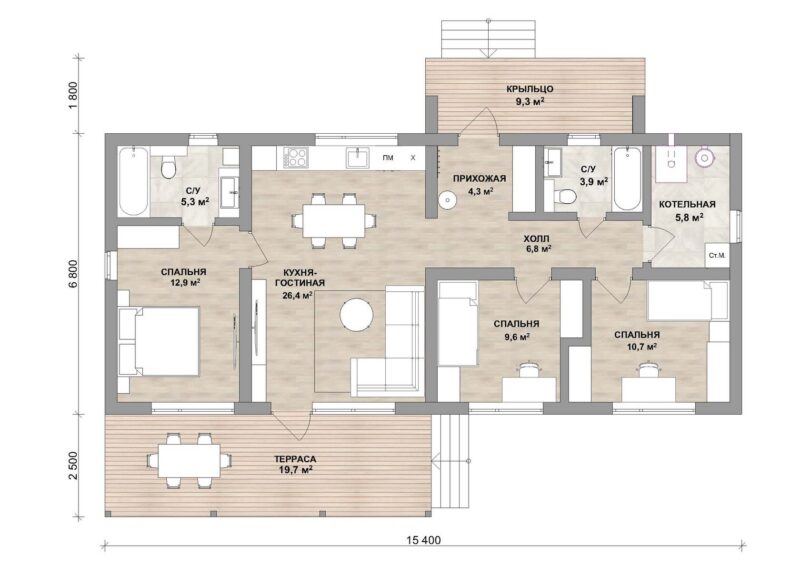 Модульный дом Барн 113