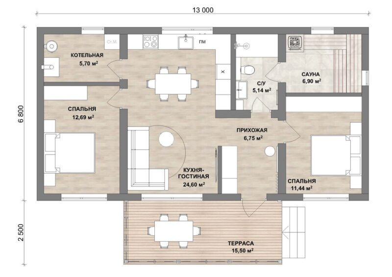 Модульный дом Барн 87