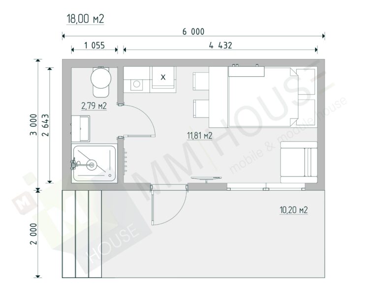 Минимализм 18 м2 дом-студия