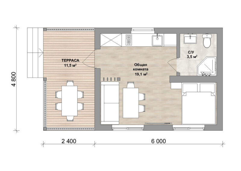 Модульный дом Симпл 35