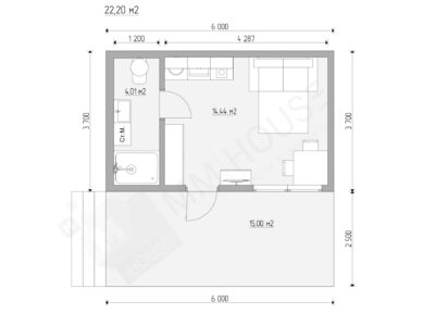 Минимализм 23 м2 дом-студия V1