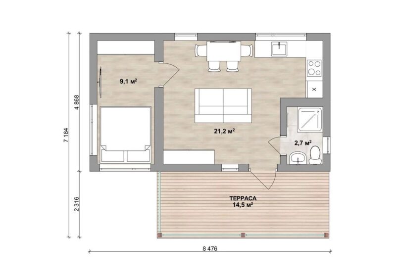 Модульный дом Симпл 49